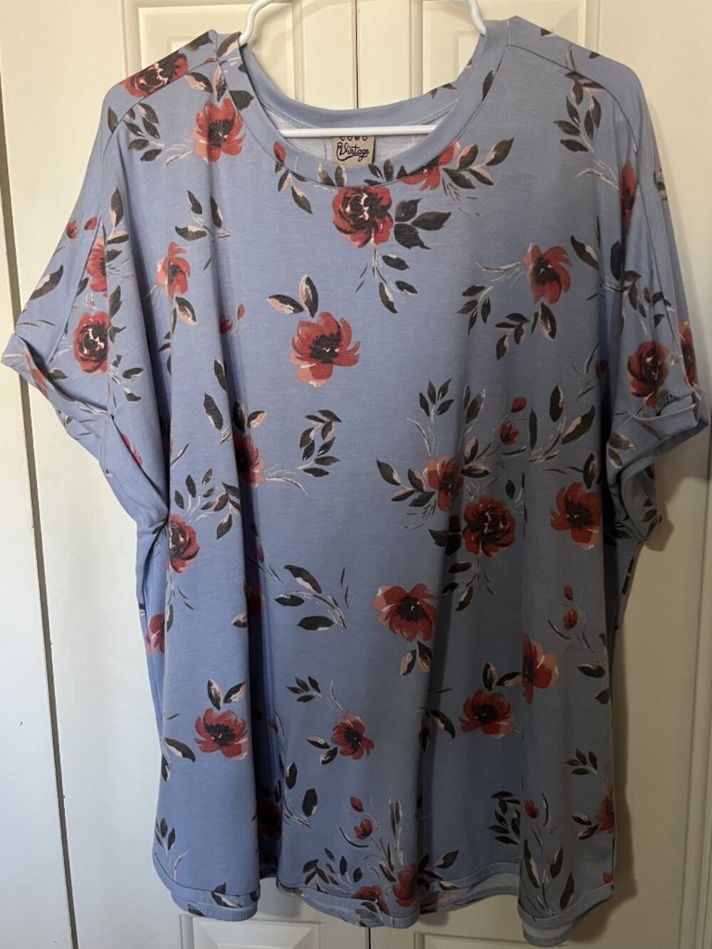 Como Vintage Blue Floral 2X Top